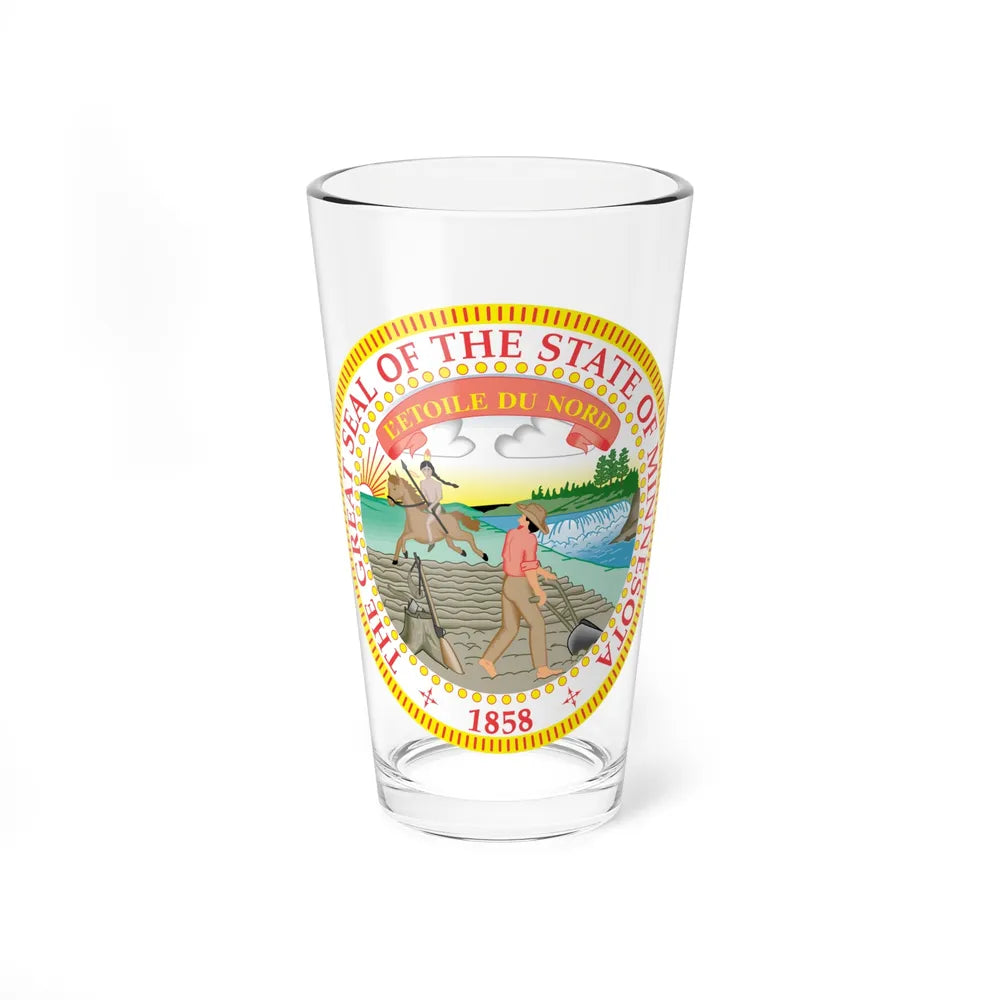 Minnesota State Seal - Pint Glass 16oz-16oz-Go Mug Yourself