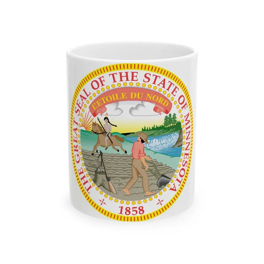 Minnesota State Seal - White Coffee Mug 11oz - Go Mug Yourself