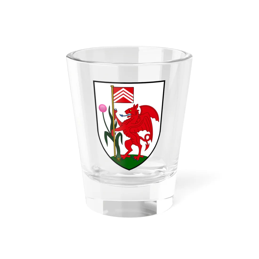 Minor Coat of Arms of Cardiff (United Kingdom) (Coat of Arms) Shot Glass 1.5oz 1.5oz - Go Mug Yourself