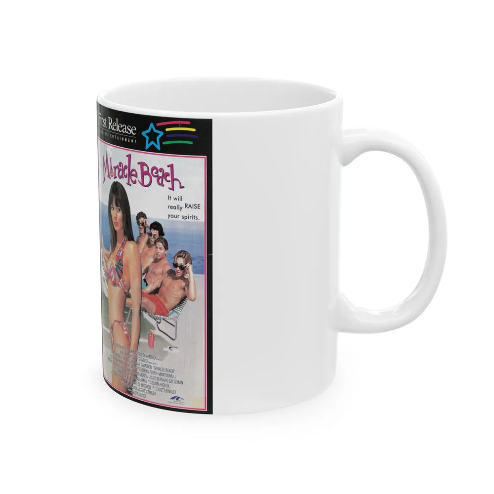 MIRACLE BEACH (VHS COVER) - White Coffee Mug-Go Mug Yourself