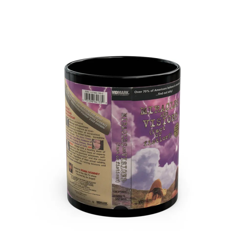 MIRACLES AND VISIONS FACT OR FICTION (VHS COVER) - Black Coffee Mug-11oz-Go Mug Yourself