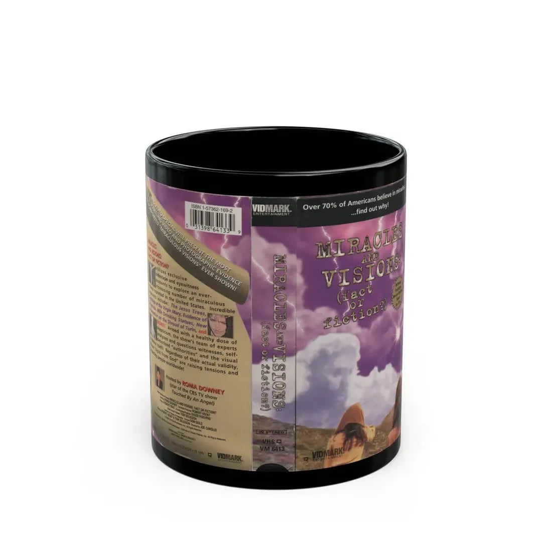 MIRACLES AND VISIONS FACT OR FICTION (VHS COVER) - Black Coffee Mug 11oz - Go Mug Yourself