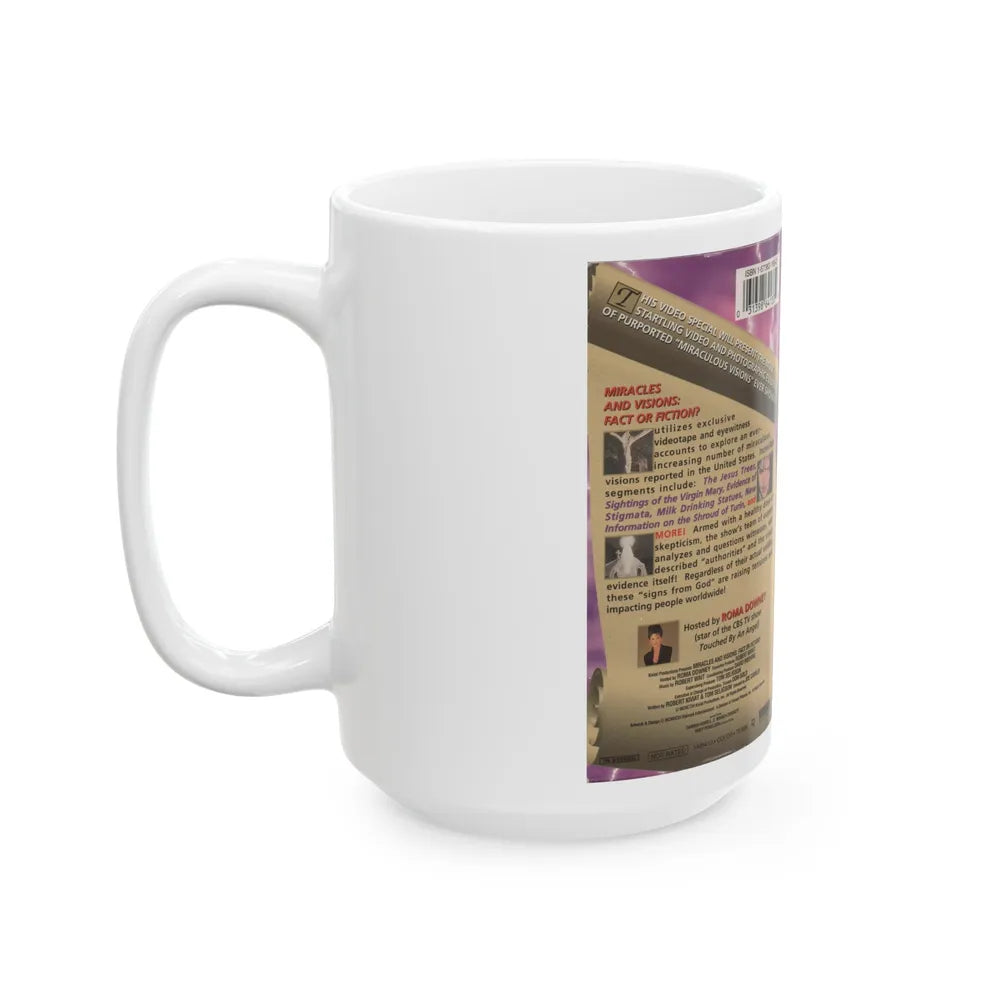 MIRACLES AND VISIONS FACT OR FICTION (VHS COVER) - White Coffee Mug-Go Mug Yourself