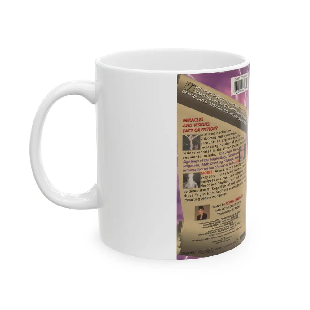 MIRACLES AND VISIONS FACT OR FICTION (VHS COVER) - White Coffee Mug-Go Mug Yourself