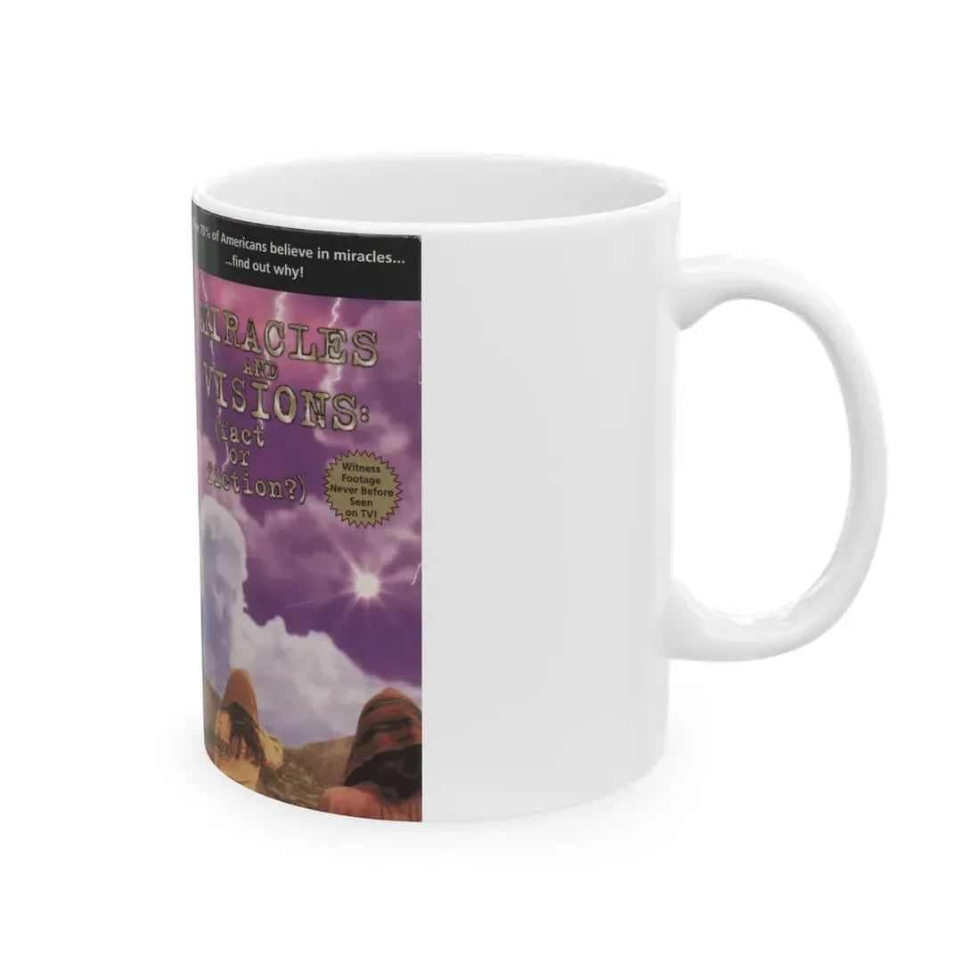 MIRACLES AND VISIONS FACT OR FICTION (VHS COVER) - White Coffee Mug - Go Mug Yourself