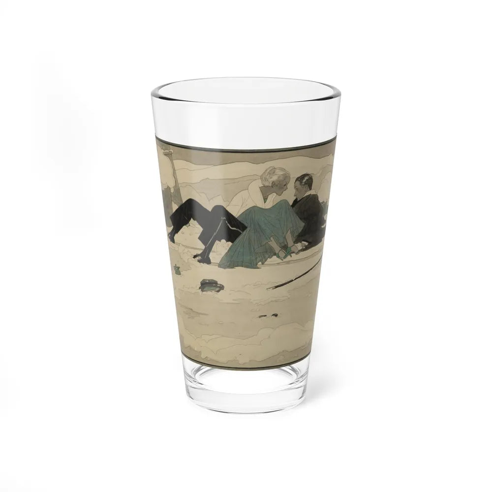 Mishap in the Snow (Magazine Illustration) Pint Glass 16oz-16oz-Go Mug Yourself