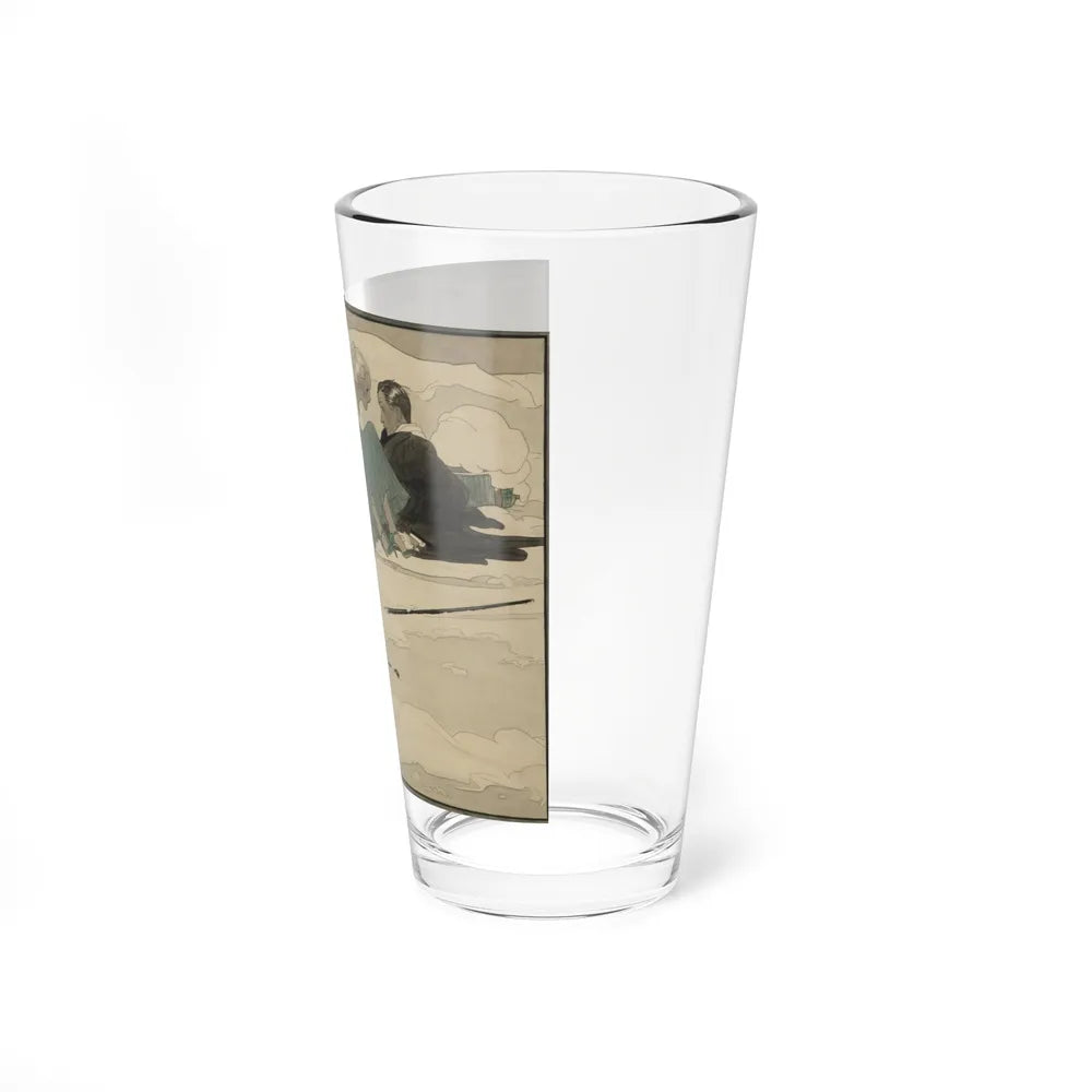 Mishap in the Snow (Magazine Illustration) Pint Glass 16oz-Go Mug Yourself