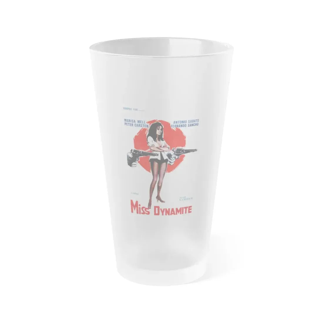 MISS DYNAMITE 1972 Movie Poster - Frosted Pint Glass 16oz 16oz Frosted - Go Mug Yourself