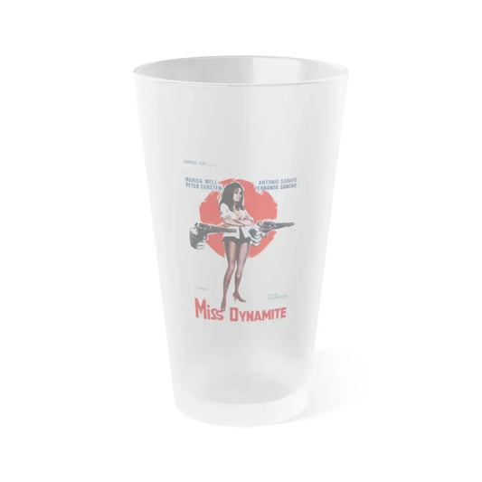 MISS DYNAMITE 1972 Movie Poster - Frosted Pint Glass 16oz 16oz Frosted - Go Mug Yourself