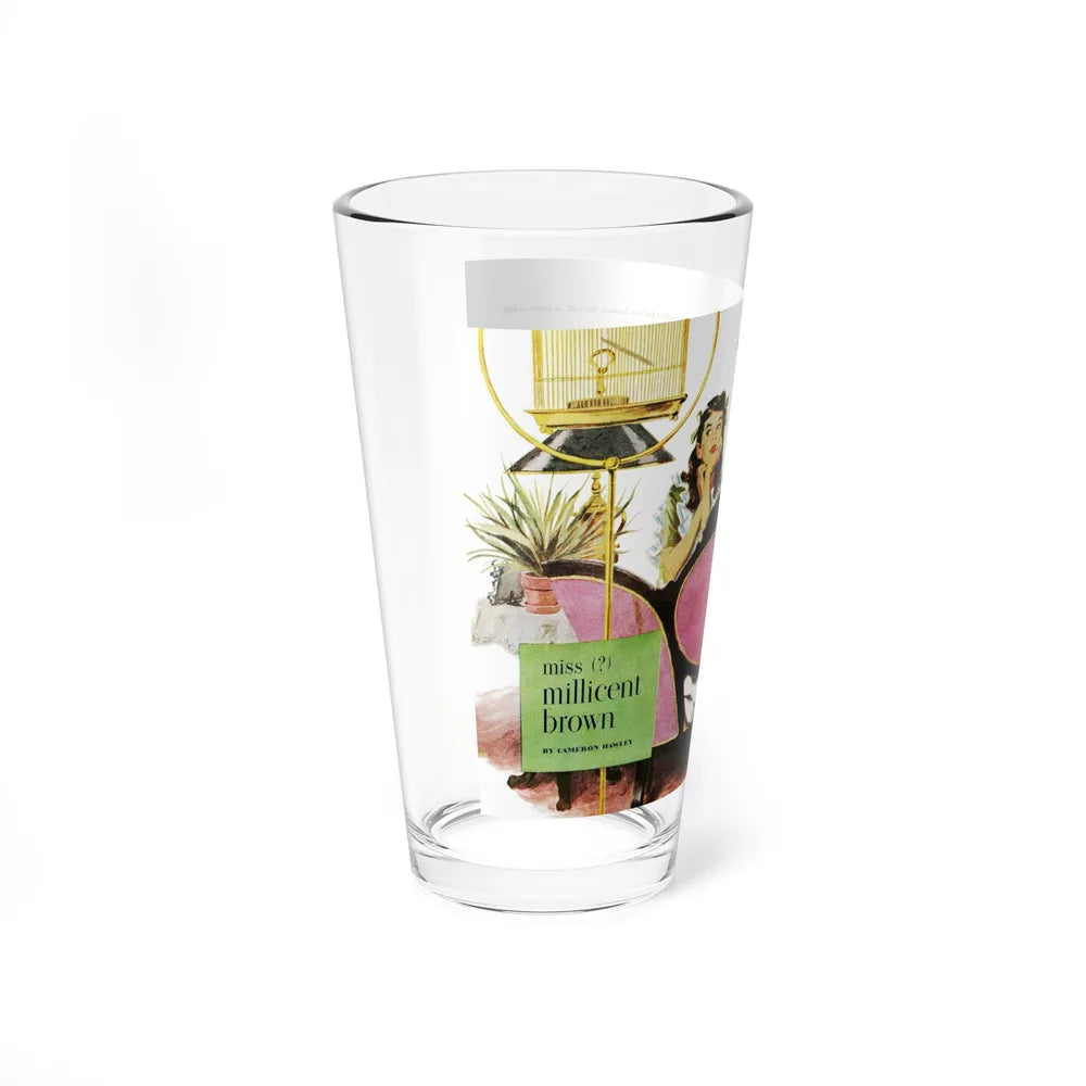 Miss (question) millicent brown, Good Housekeeping, July 1947 (Magazine Illustration) Pint Glass 16oz-Go Mug Yourself