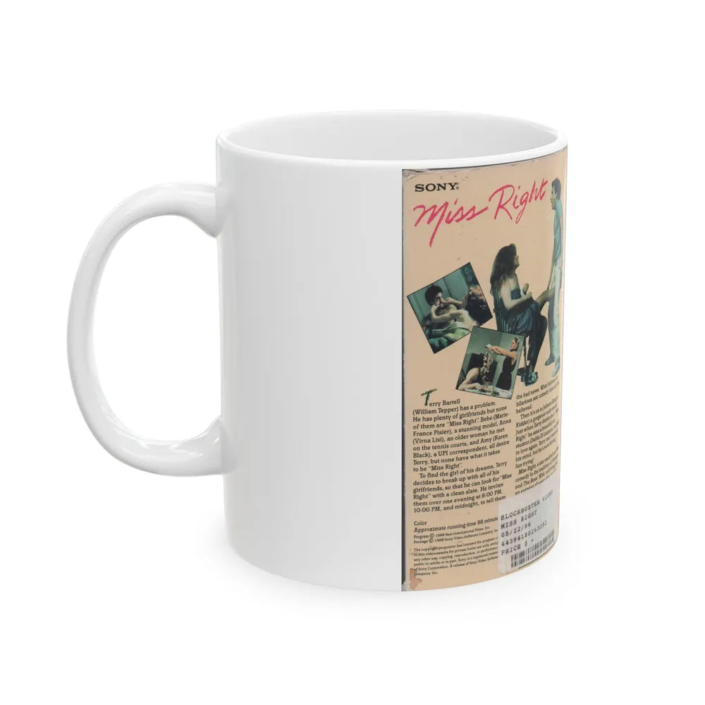 MISS RIGHT (VHS COVER) - White Coffee Mug-Go Mug Yourself