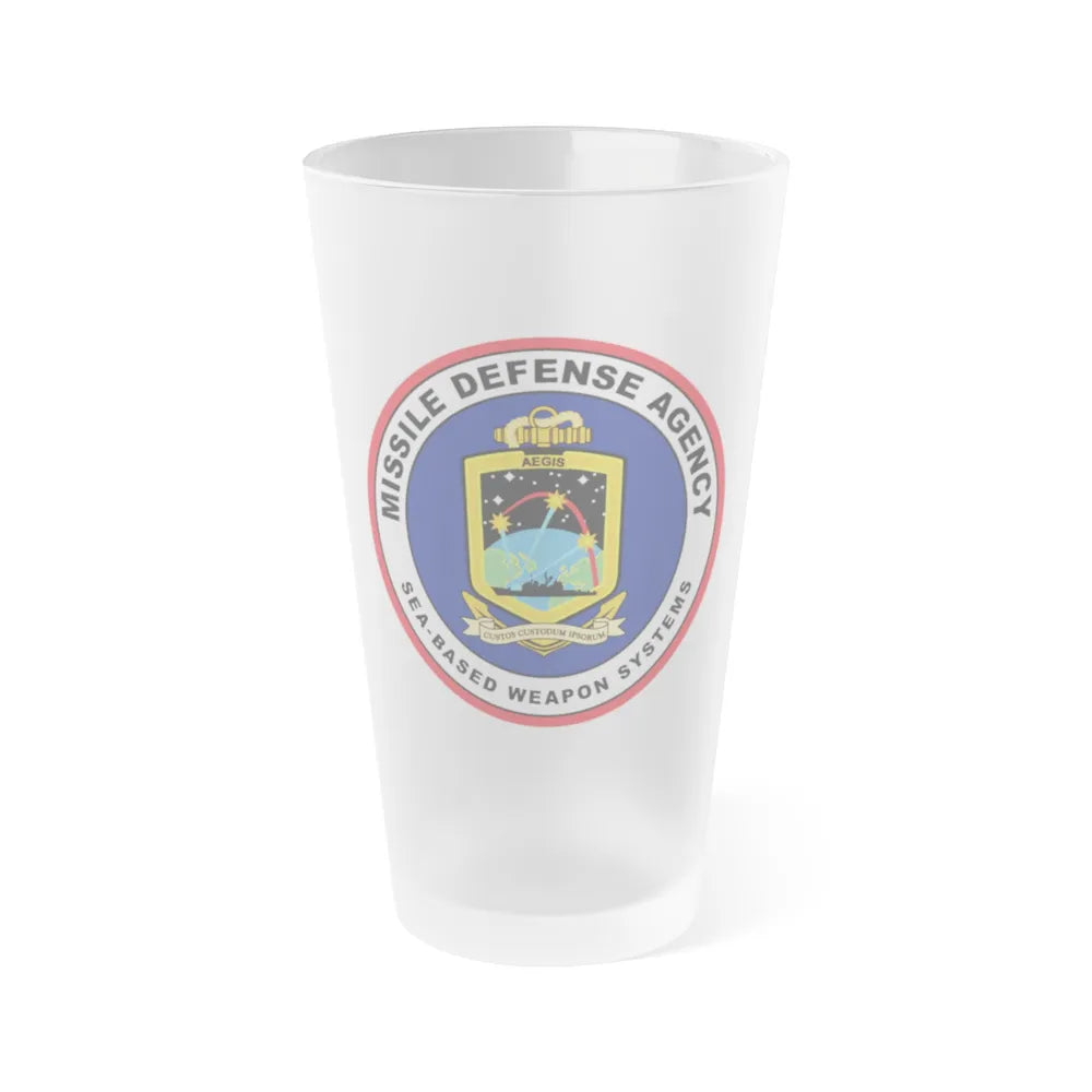 Missile Defense Agency AEGIS Ballistic (U.S. Navy) Frosted Pint Glass 16oz-Go Mug Yourself