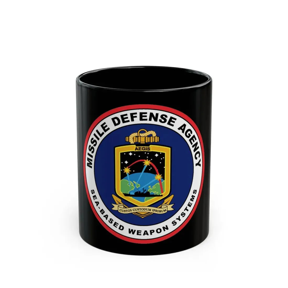 Missile Defense Agency AEGIS Ballistic (U.S. Navy) Black Coffee Mug 11oz - Go Mug Yourself