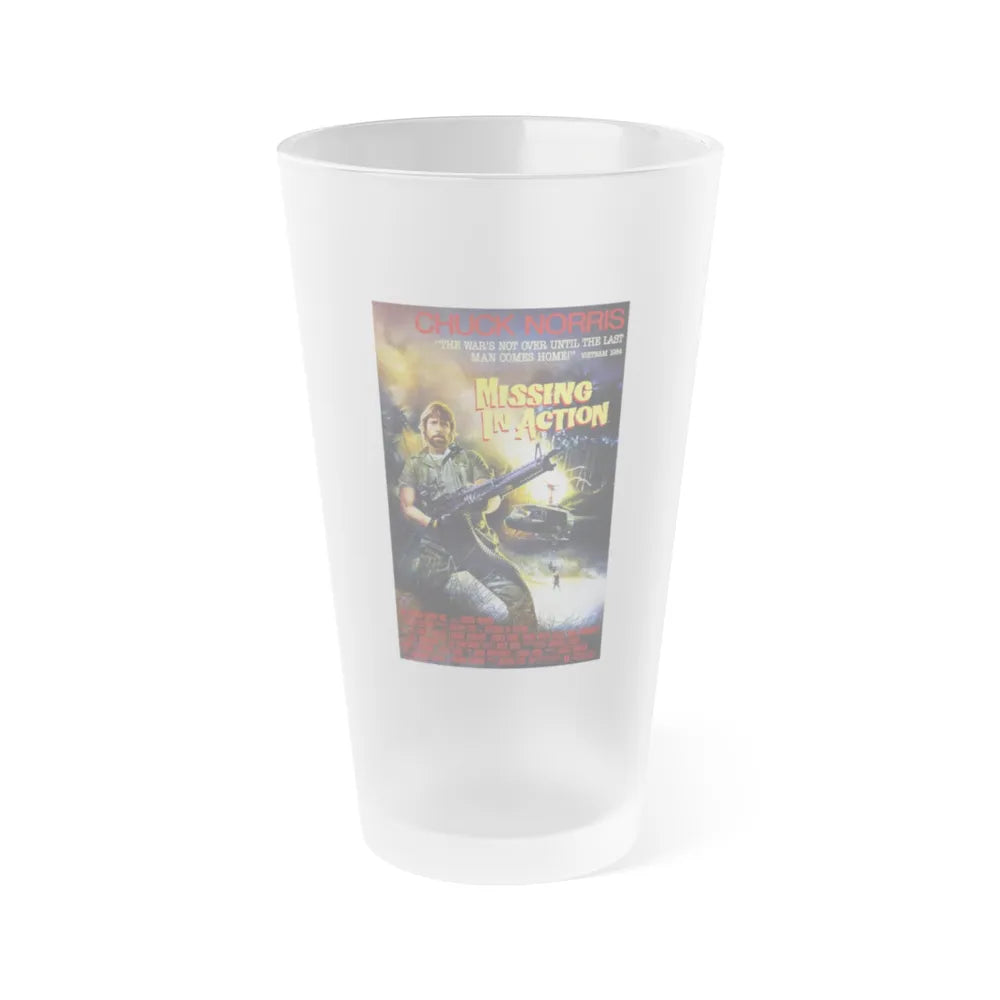 MISSING IN ACTION 1984 Movie Poster - Frosted Pint Glass 16oz-16oz-Frosted-Go Mug Yourself