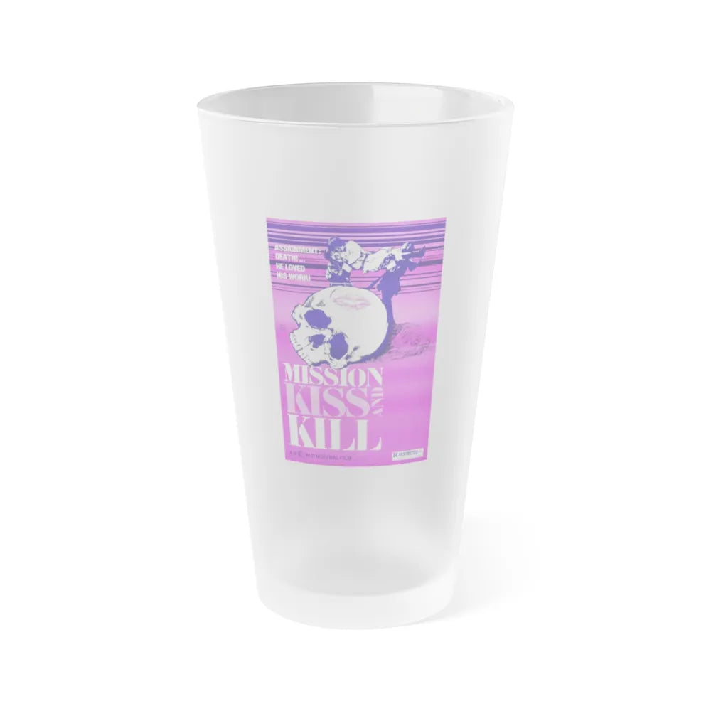 MISSION KISS AND KILL 1979 Movie Poster - Frosted Pint Glass 16oz-16oz-Frosted-Go Mug Yourself