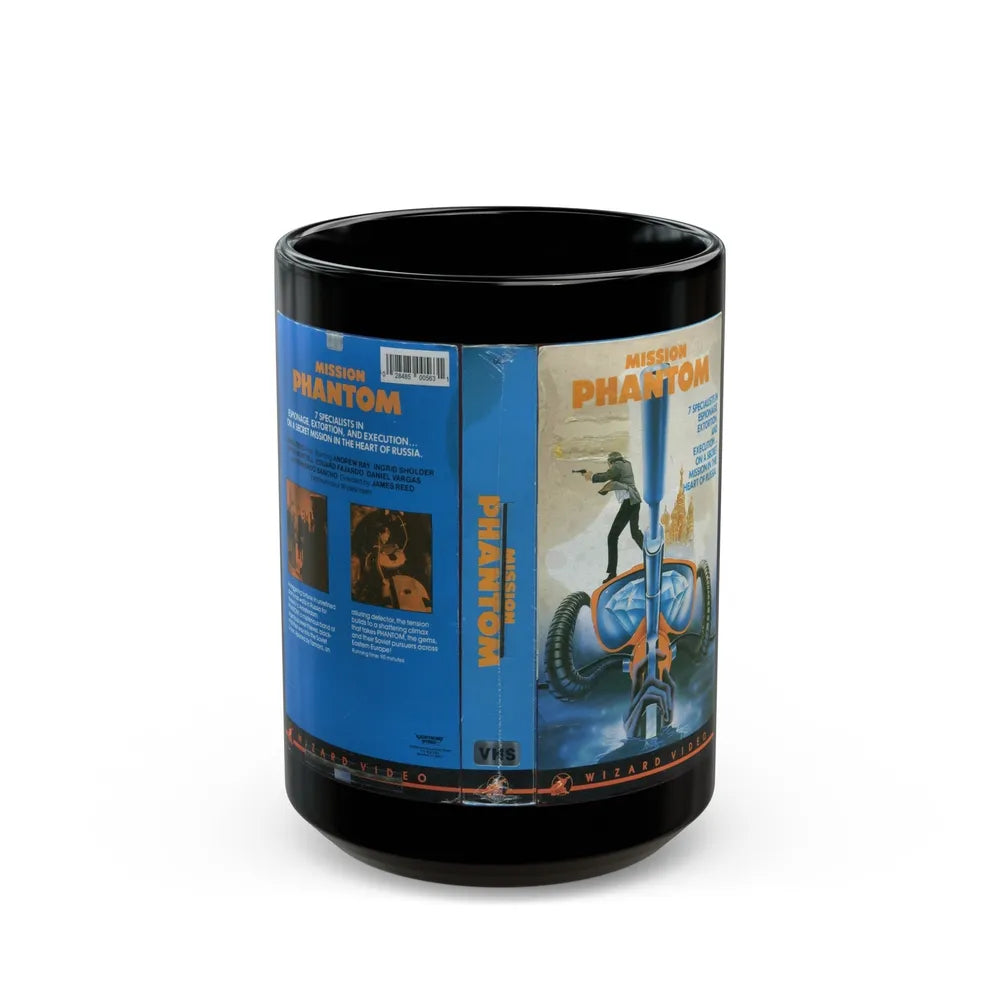 MISSION PHANTOM (VHS COVER) - Black Coffee Mug-15oz-Go Mug Yourself