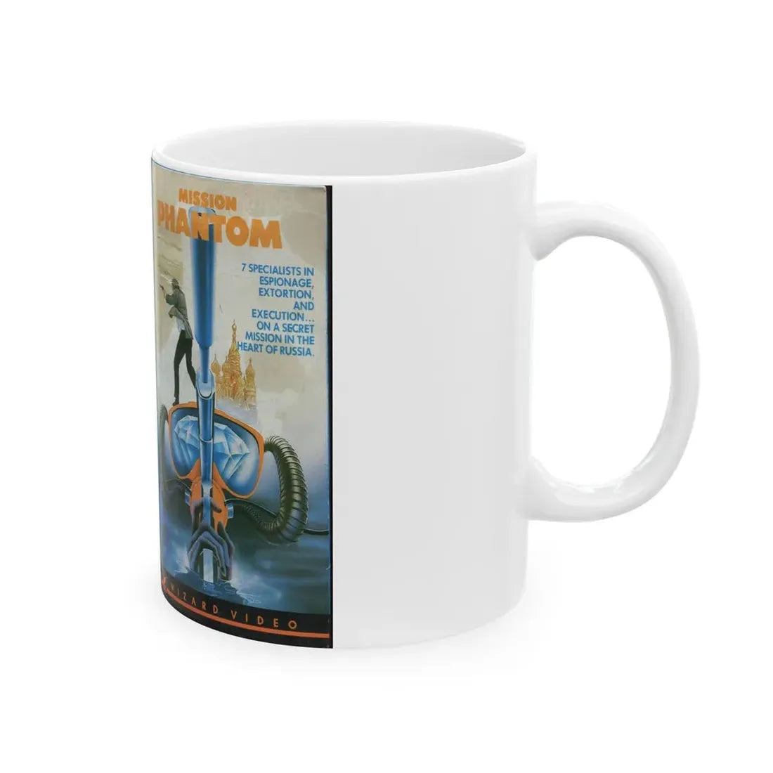 MISSION PHANTOM (VHS COVER) - White Coffee Mug - Go Mug Yourself