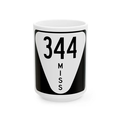 Mississippi 344 (Mississippi) (Road Sign) White Coffee Mug 15oz - Go Mug Yourself