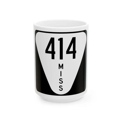 Mississippi 414 (Mississippi) (Road Sign) White Coffee Mug 15oz - Go Mug Yourself