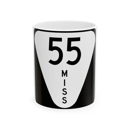 Mississippi 55 (Mississippi) (Road Sign) White Coffee Mug 11oz - Go Mug Yourself