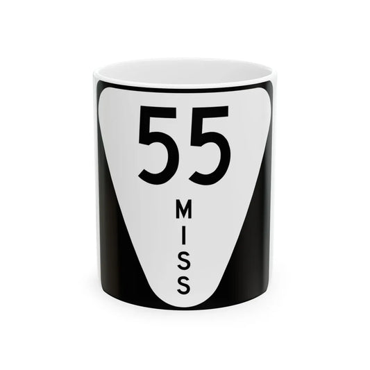 Mississippi 55 (Mississippi) (Road Sign) White Coffee Mug 11oz - Go Mug Yourself