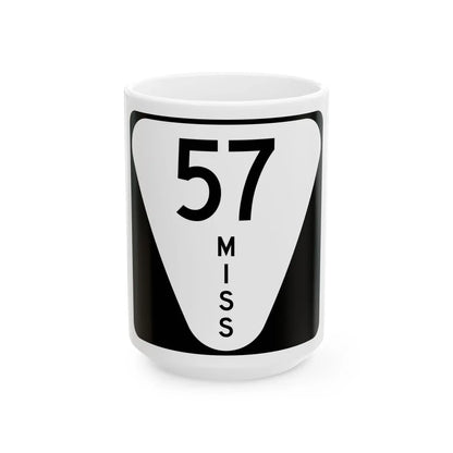 Mississippi 57 (Mississippi) (Road Sign) White Coffee Mug 15oz - Go Mug Yourself