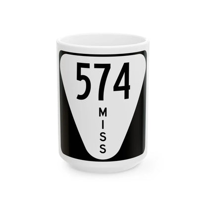 Mississippi 574 (Mississippi) (Road Sign) White Coffee Mug 15oz - Go Mug Yourself