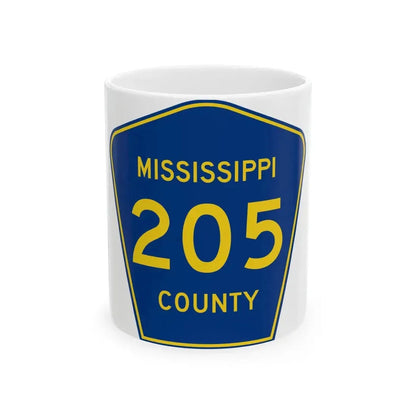 Mississippi County 205 (Missouri) (Road Sign) White Coffee Mug 11oz - Go Mug Yourself