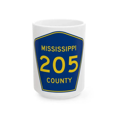 Mississippi County 205 (Missouri) (Road Sign) White Coffee Mug 15oz - Go Mug Yourself