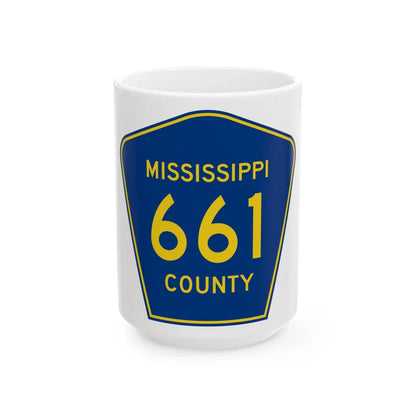 Mississippi County Route 661 AR (Arkansas) (Road Sign) White Coffee Mug 15oz - Go Mug Yourself