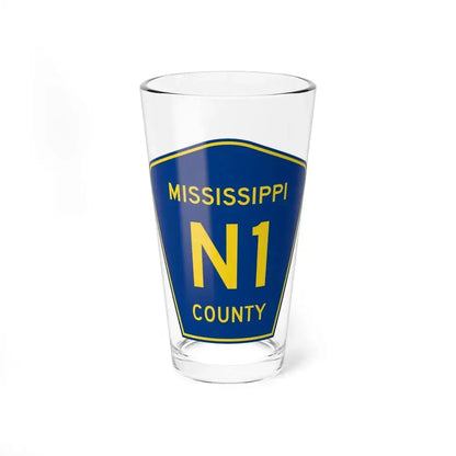Mississippi County Route N1 AR (Arkansas) (Road Sign) Pint Glass 16oz 16oz - Go Mug Yourself