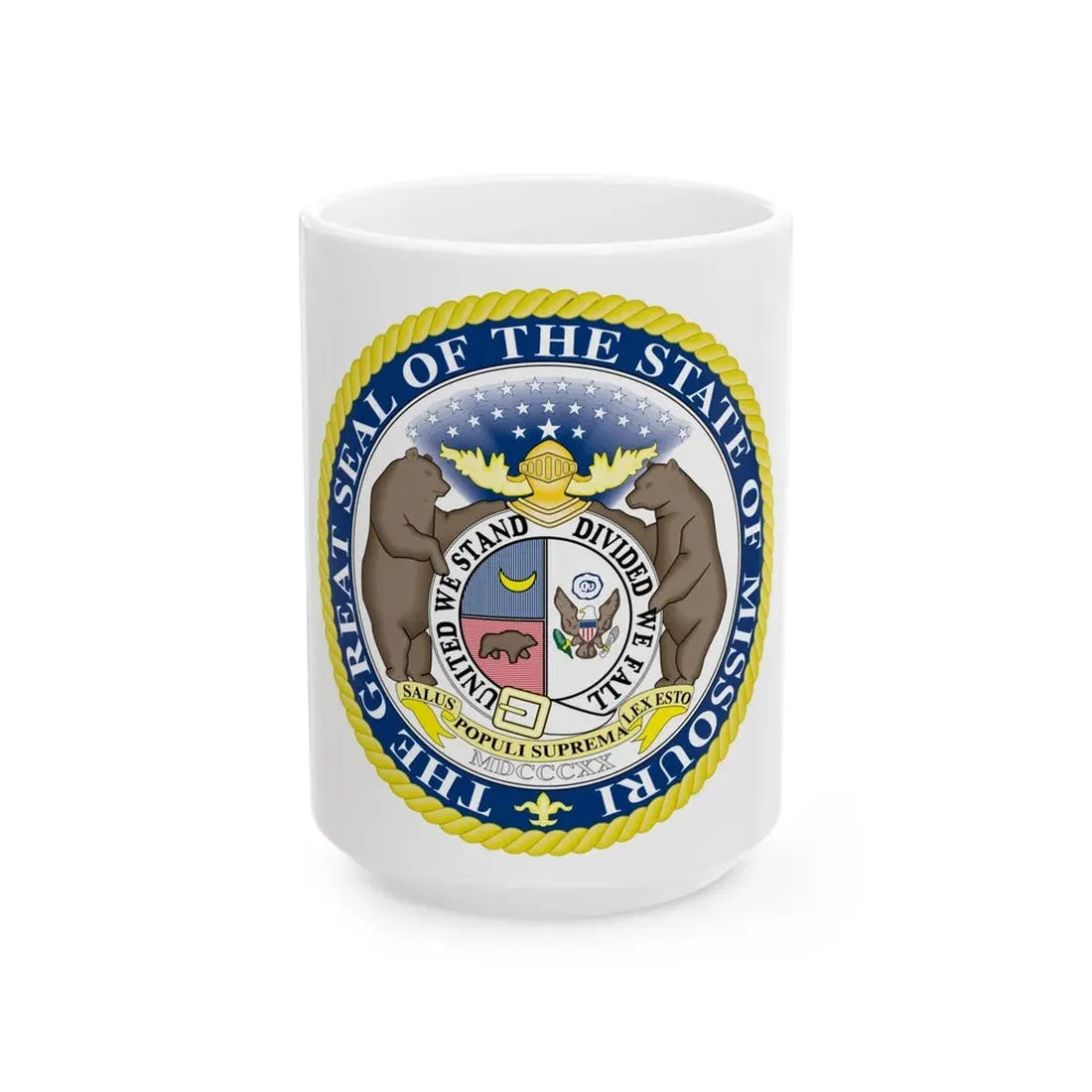 Missouri State Seal - White Coffee Mug 15oz - Go Mug Yourself