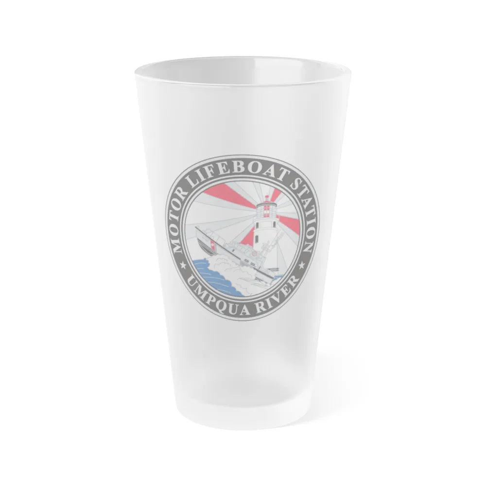 MLSTA Umpqua River (U.S. Coast Guard) Frosted Pint Glass 16oz-Go Mug Yourself