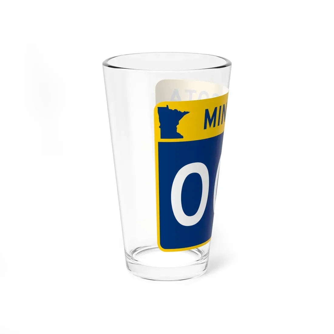 MN-000 template (Minnesota) (Road Sign) Pint Glass 16oz - Go Mug Yourself