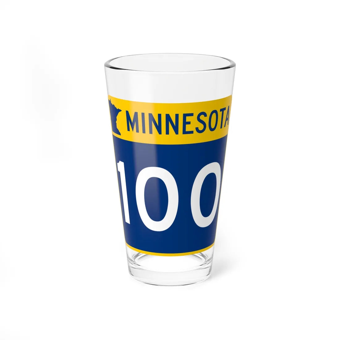 MN-100 (Minnesota) (Road Sign) Pint Glss 16oz 16oz - Go Mug Yourself