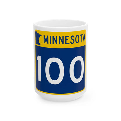 MN-100 (Minnesota) (Road Sign) White Coffee Mug 15oz - Go Mug Yourself