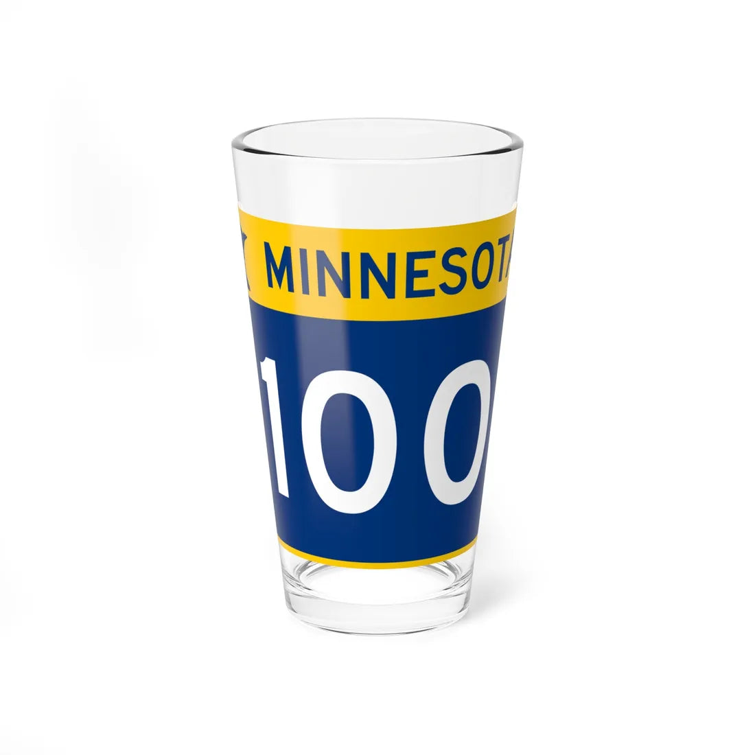 MN-100 wide (Minnesota) (Road Sign) Pint Glss 16oz 16oz - Go Mug Yourself