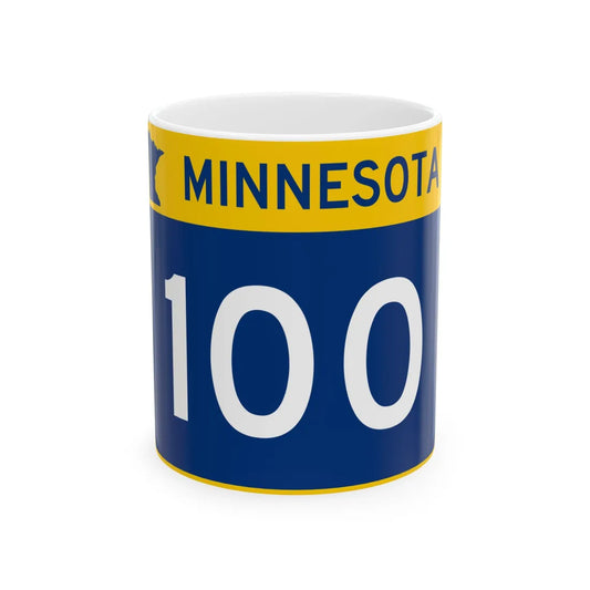 MN-100 wide (Minnesota) (Road Sign) White Coffee Mug 11oz - Go Mug Yourself