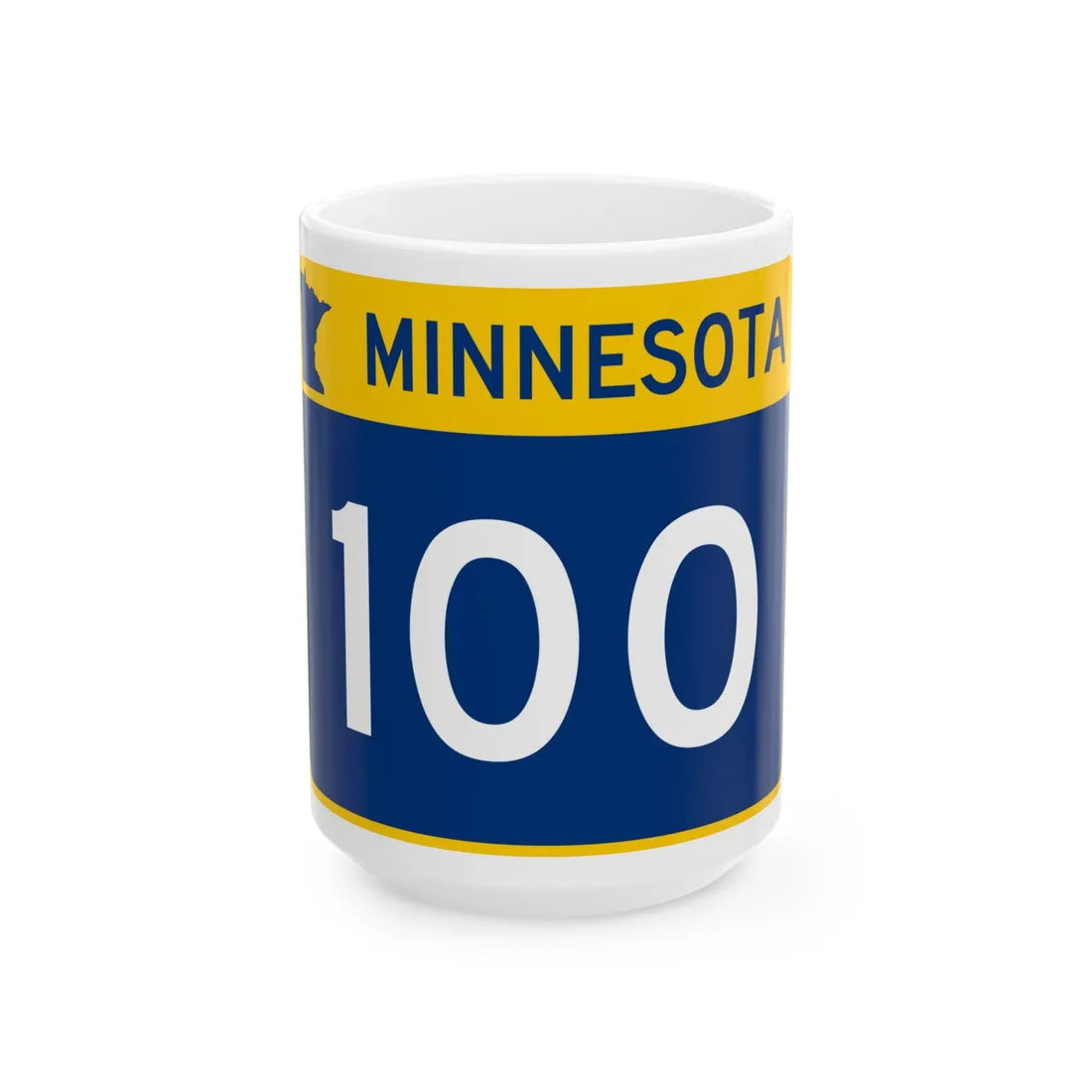 MN-100 wide (Minnesota) (Road Sign) White Coffee Mug 15oz - Go Mug Yourself