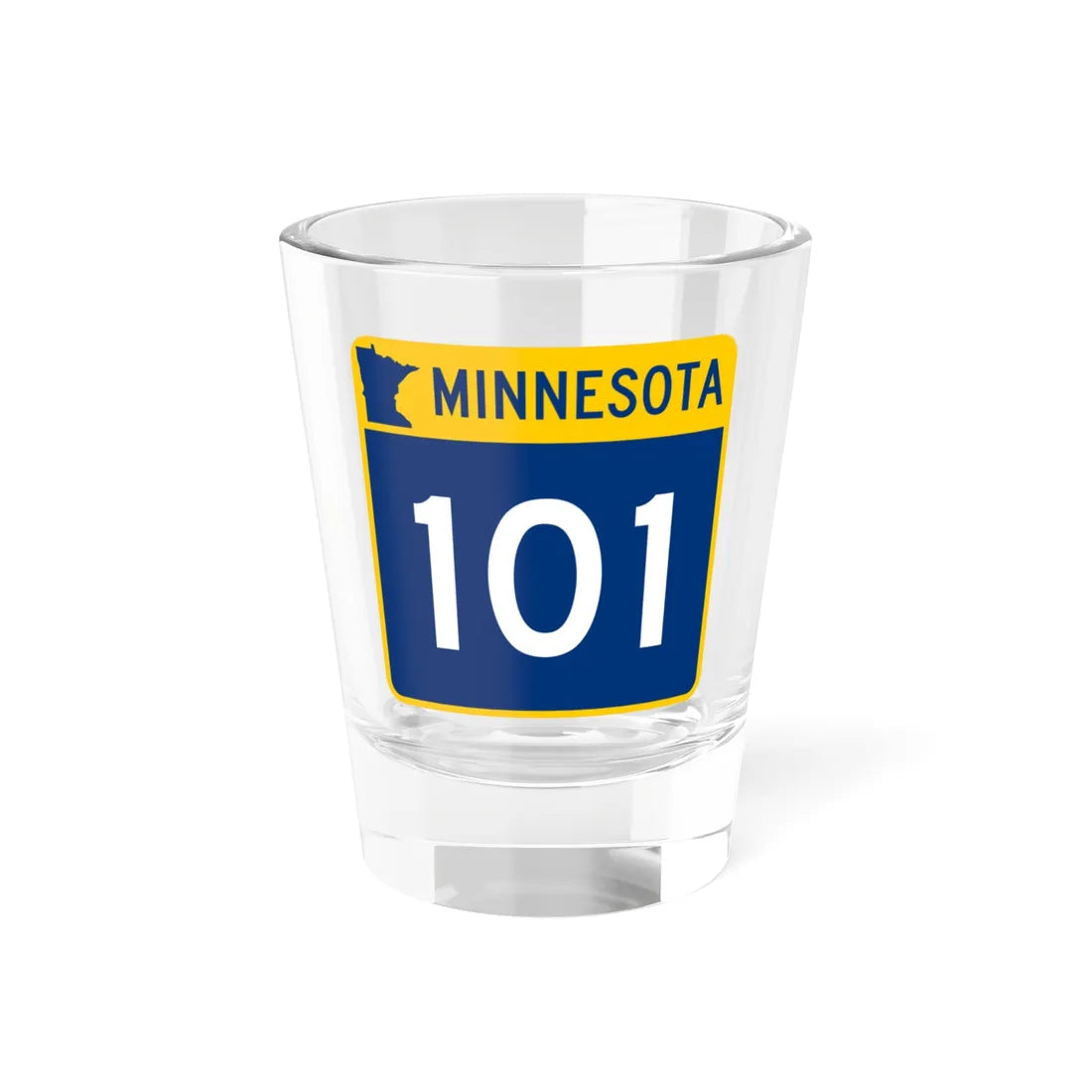 MN-101 (Minnesota) (Road Sign) Shot Glass 1.5oz 1.5oz - Go Mug Yourself