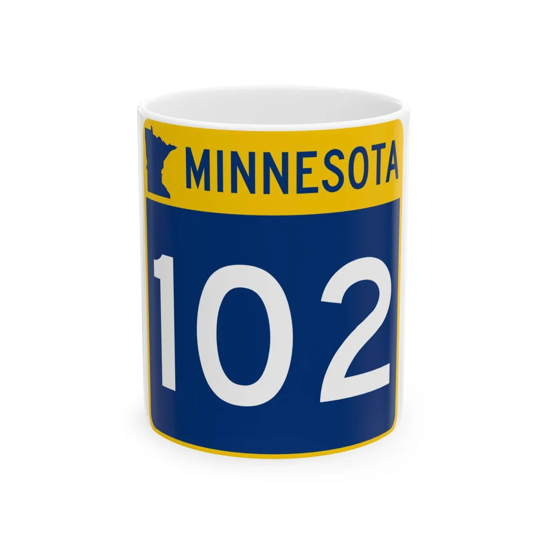 MN-102 (Minnesota) (Road Sign) White Coffee Mug 11oz - Go Mug Yourself
