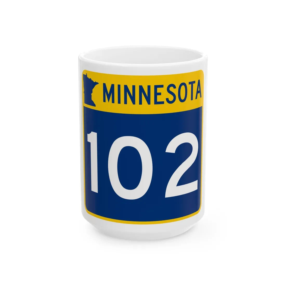 MN-102 (Minnesota) (Road Sign) White Coffee Mug 15oz - Go Mug Yourself