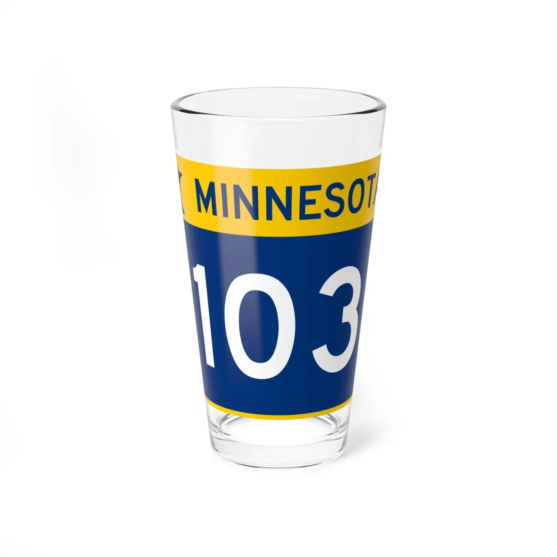 MN-103 wide (Minnesota) (Road Sign) Pint Glss 16oz 16oz - Go Mug Yourself