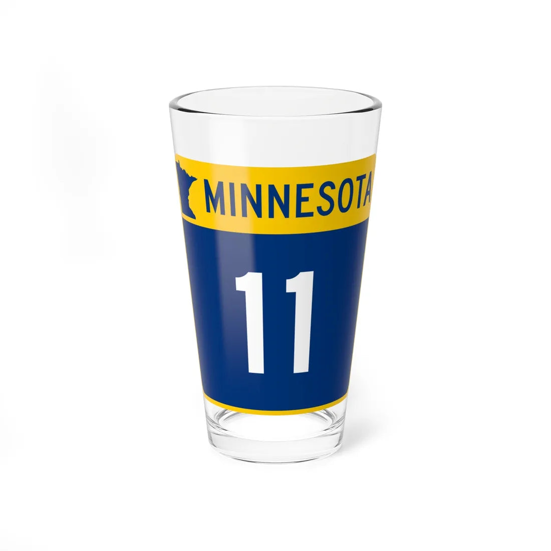 MN-11 (Minnesota) (Road Sign) Pint Glass 16oz 16oz - Go Mug Yourself
