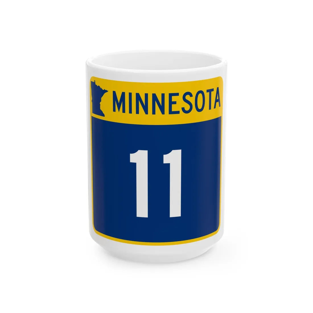 MN-11 (Minnesota) (Road Sign) White Coffee Mug 15oz - Go Mug Yourself