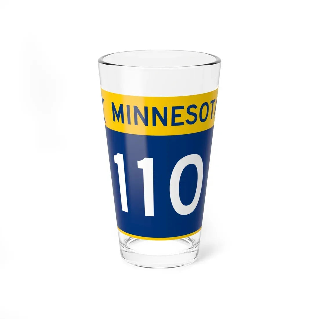 MN-110 wide (Minnesota) (Road Sign) Pint Glass 16oz 16oz - Go Mug Yourself