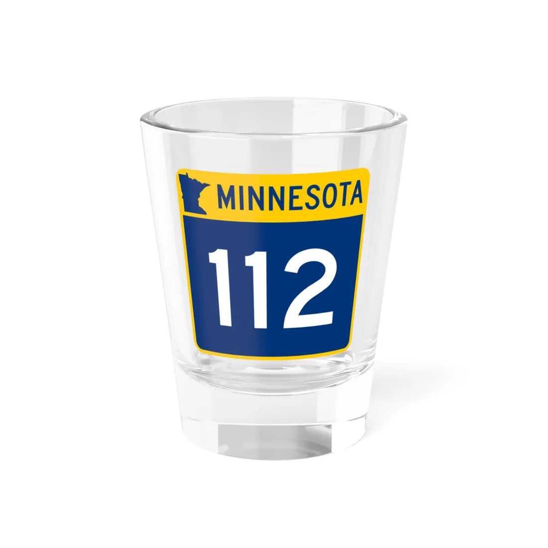 MN-112 (Minnesota) (Road Sign) Shot Glass 1.5oz 1.5oz - Go Mug Yourself