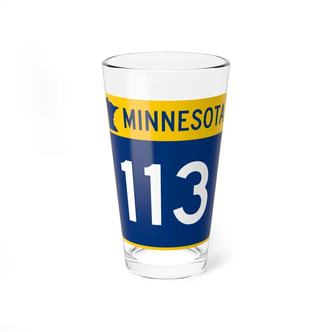 MN-113 (Minnesota) (Road Sign) Pint Glass 16oz 16oz - Go Mug Yourself