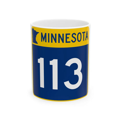 MN-113 (Minnesota) (Road Sign) White Coffee Mug 11oz - Go Mug Yourself