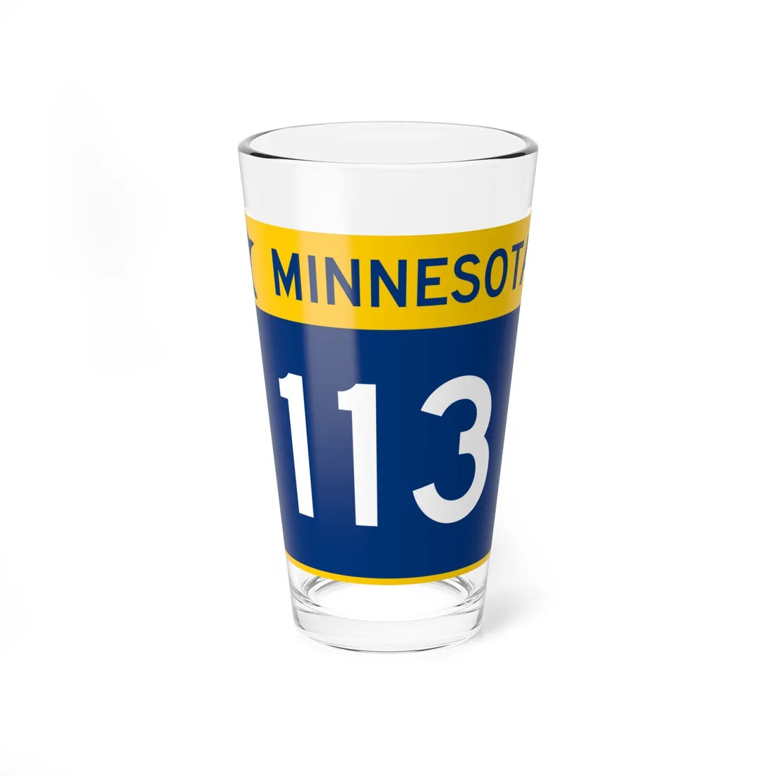 MN-113 wide (Minnesota) (Road Sign) Pint Glss 16oz 16oz - Go Mug Yourself